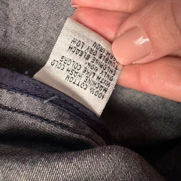 Vtg Talbots Denim Chore Coat Womens Size 4‎ Trench Jean Long Pocket Lightweight - Picture 3 of 8